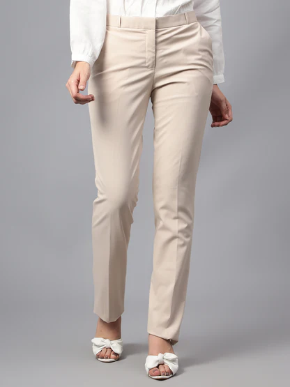Formal Women Trousers - Beige