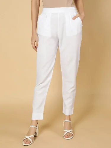Formal Women Trousers - White